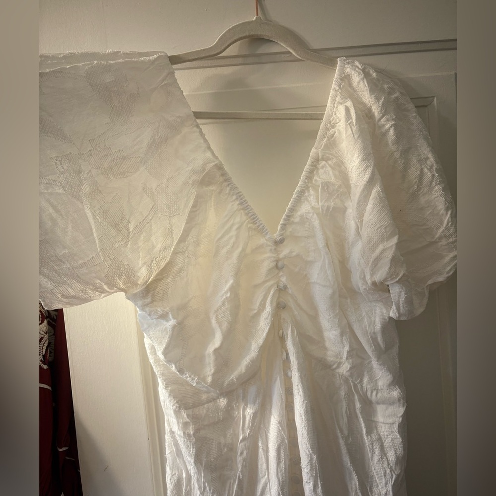 Anthropologie White Tiered Maxi Dress with Open Back - Picture 8 of 15